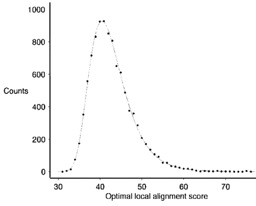 Optimal local alignment score